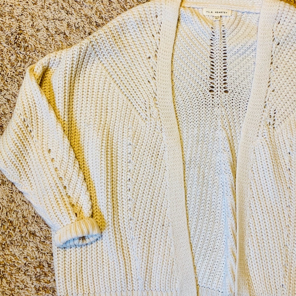 LA Hearts Cozy Cream Cable Knit